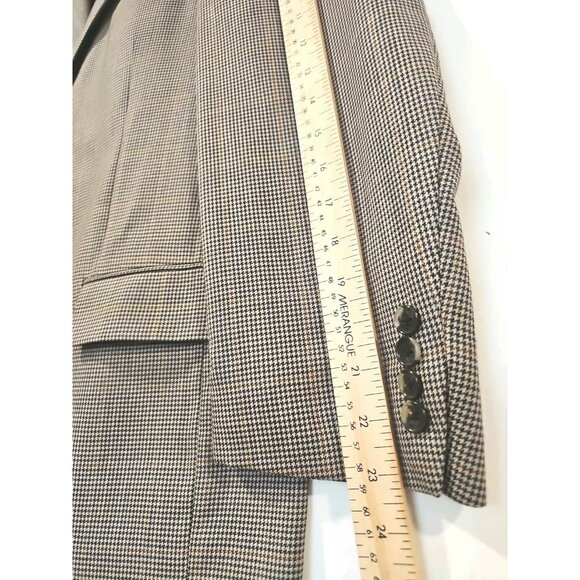 Nautica Neptune Sport Jacket/Blazer Men's 42R Beige Blue Houndstooth Wool Canada - Picture 5 of 14